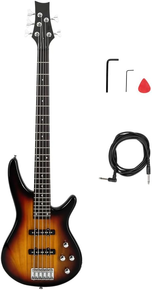 Ktaxon 5 String Electric Bass Guitar, Full Size Standard Right